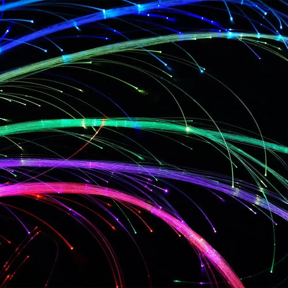 LED RGB Fiber Optic Whip 7Color Change Super Bright Optical Hand Rope Light Pixel Whip Dance Party Lighting Show for Festival