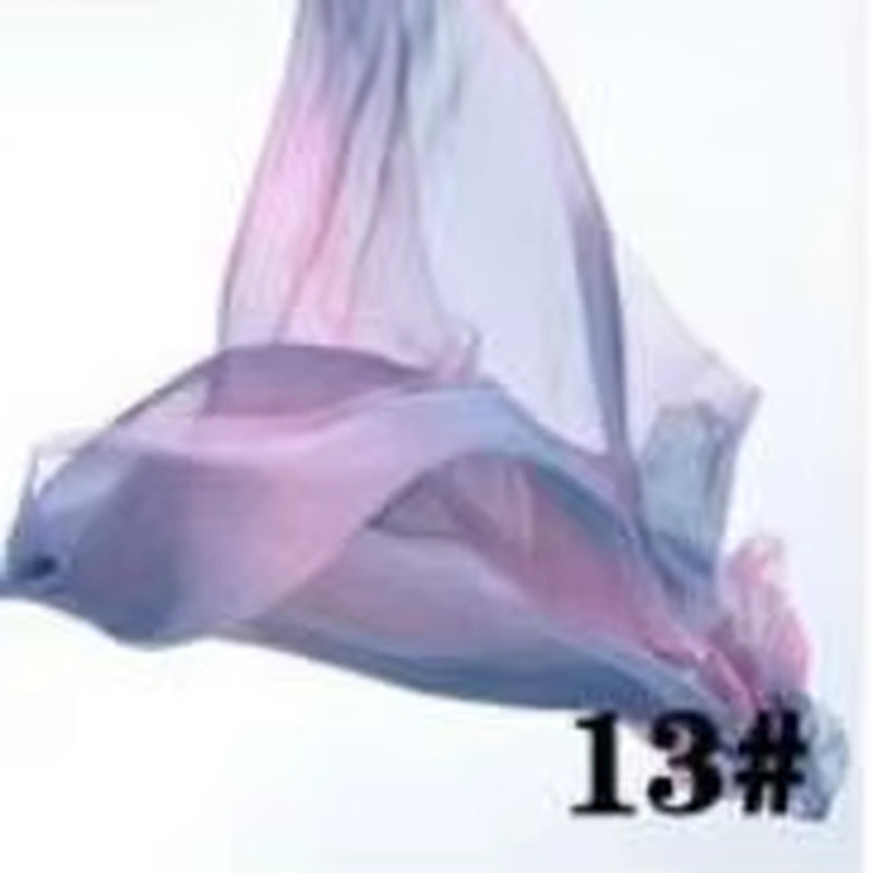 2018 Hot Selling Women Sexy Belly Dance Costume Gradient Silk Veil Poi 1 Veil + 1 Poi Chain Dance Wear