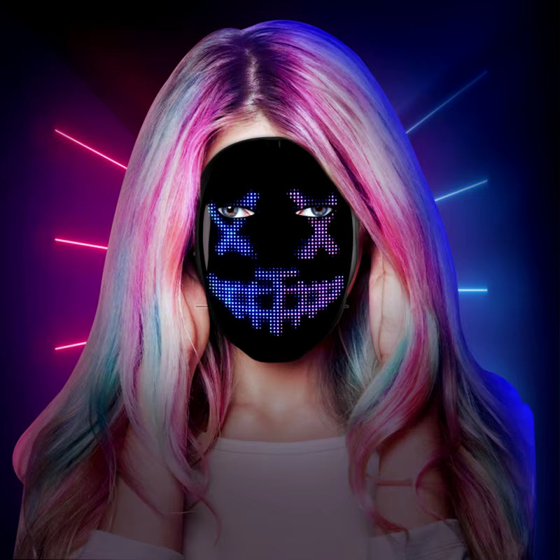Cosplay Masks Halloween Led Mask Glowing Party Masque Masquerade Masks Neon Maske Light Glow in the Dark Horror Mask Glowing