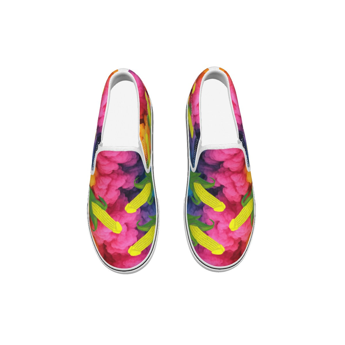 Corny and Colorful Women's Slip On Sneakers
