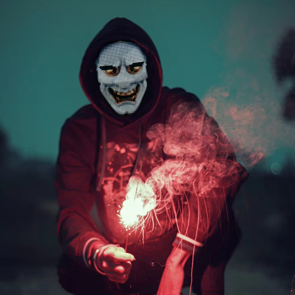 Cosplay Masks Halloween Led Mask Glowing Party Masque Masquerade Masks Neon Maske Light Glow in the Dark Horror Mask Glowing