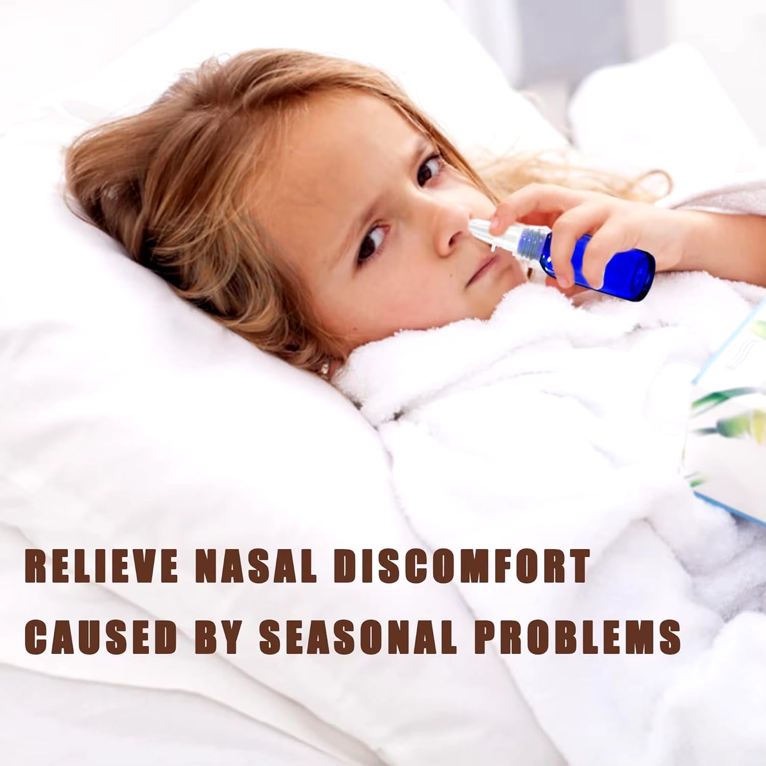 1Pcs 5Ml-100Ml Blue Nasal Spray Bottle Glass Nasal Sprayer Press Nozzle Empty Bottle Refillable Glass Atomizer
