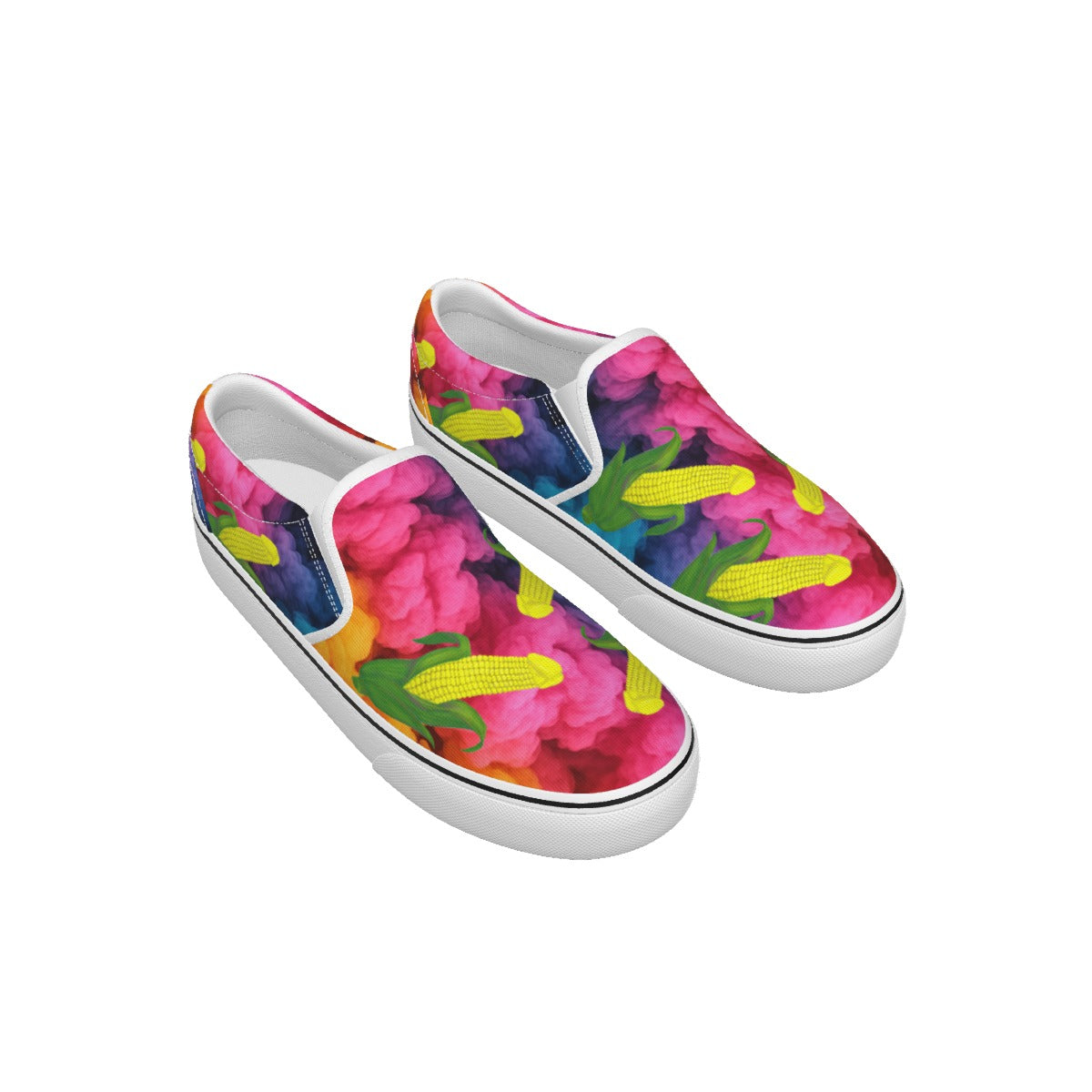 Corny and Colorful Women's Slip On Sneakers