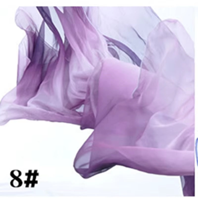 2018 Hot Selling Women Sexy Belly Dance Costume Gradient Silk Veil Poi 1 Veil + 1 Poi Chain Dance Wear